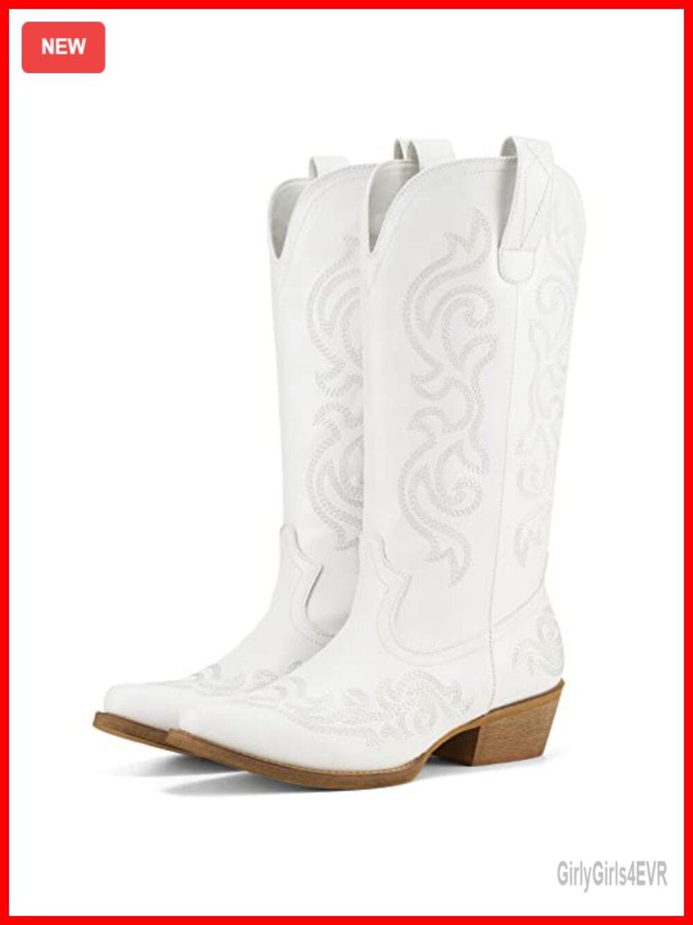 Women's Western Cowboy Boots Snip Toe Mid-Calf Embroidered